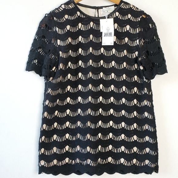 NEW! KATE SPADE Scalloped Lace Top/Blouse 0. - Picture 5 of 9
